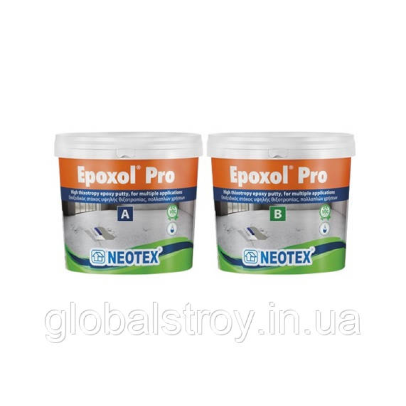 Епоксидна шпаклівка для ремонту бетону та тріщин Neotex Epoxol Pro A+B комплект 1.5 кг