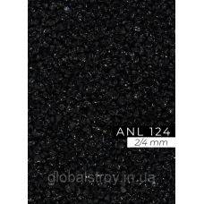 Кольоровий кварц 2-4 мм чорний колерованний поліуретаном Anilo ANL 124 мішок 25 кг  для кам“яних килимів