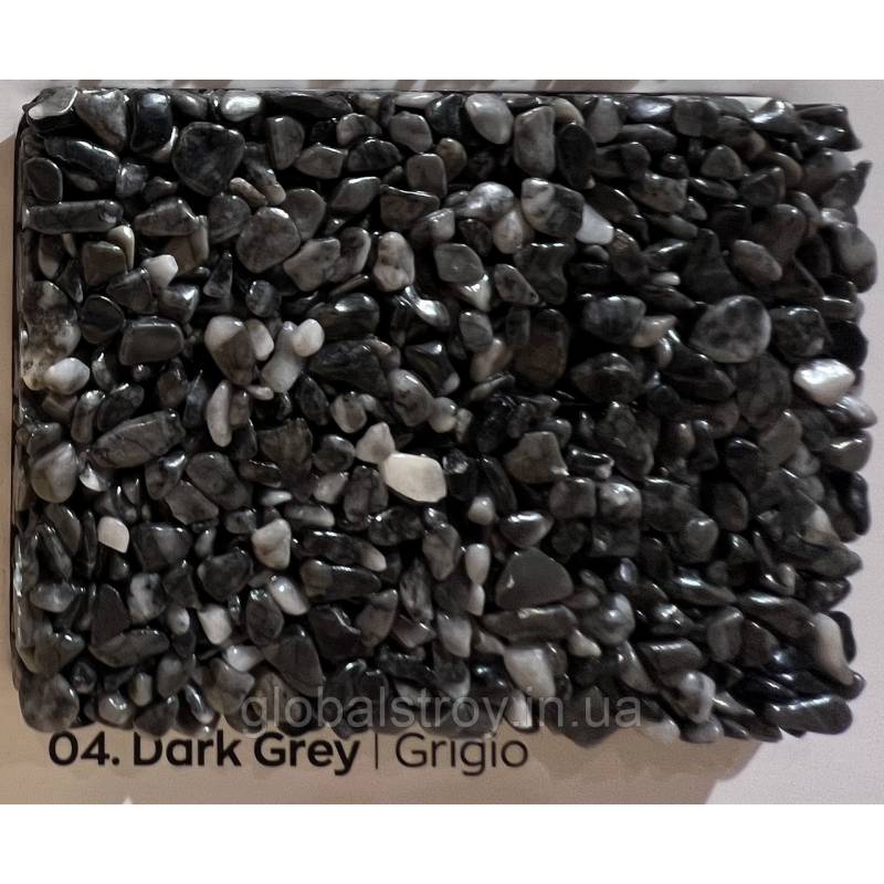 Мармурова крихта 2-4 мм кам“яний килим ISOMAT Naturale Colored Stones GRIGIO 25 кг суха