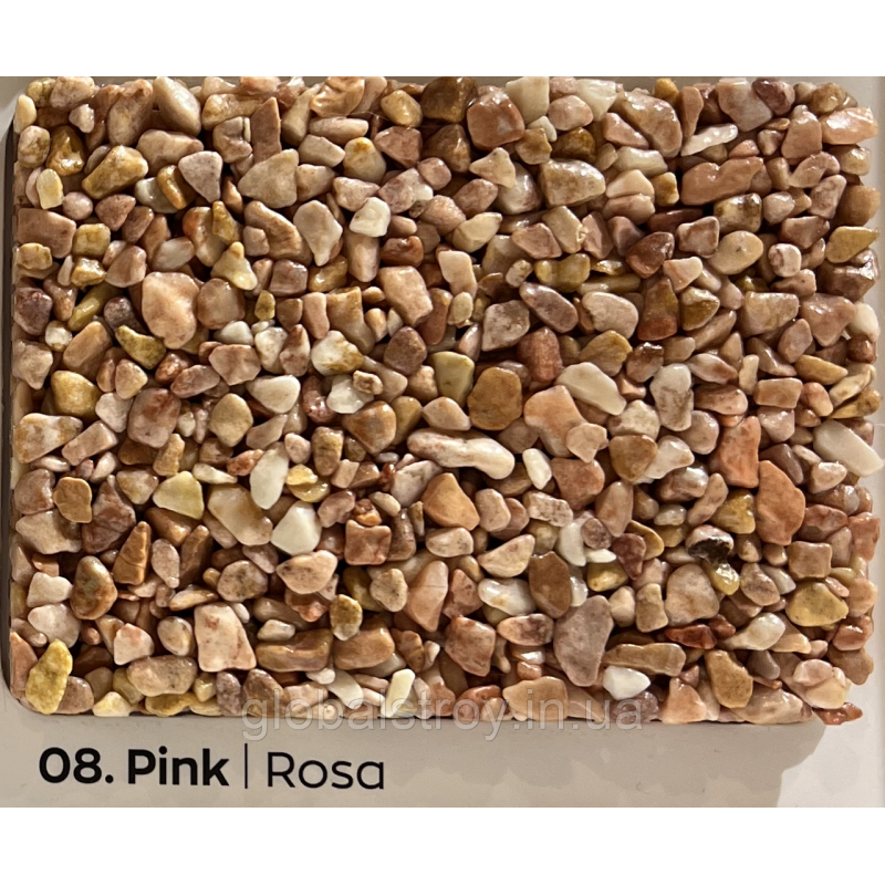 Мармурова крихта 2-4 мм кам“яний килим ISOMAT Naturale Colored Stones ROSA 25 кг суха