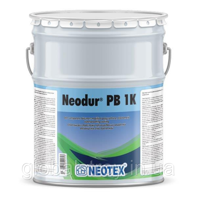 Гідроізоляція фундаментів поліуретан бітумна еластична Neotex Neodur PB 1K упаковка 23 кг